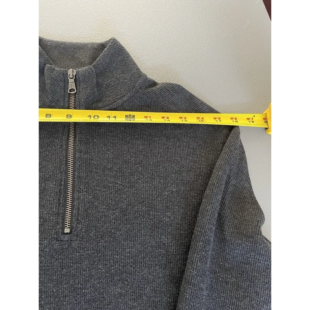 Banana Republic Mens Quarter Zip Sweater Pullover Dark Gray Small Cozy Casual